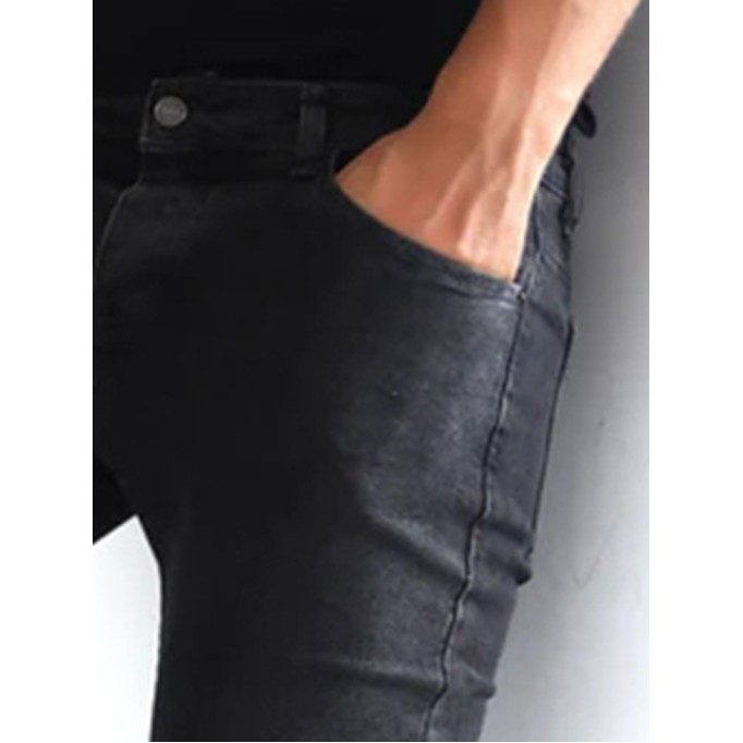 Black Stretch Twill Men's Pants