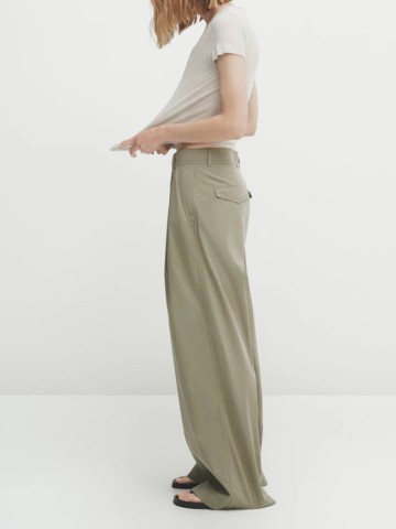 Green wide-leg pants