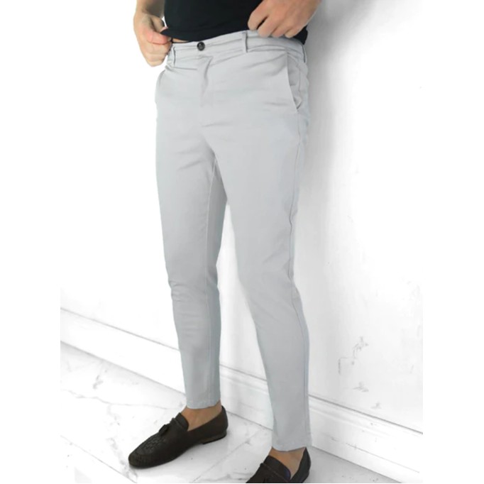 Grey Stretch Twill Men's Pants