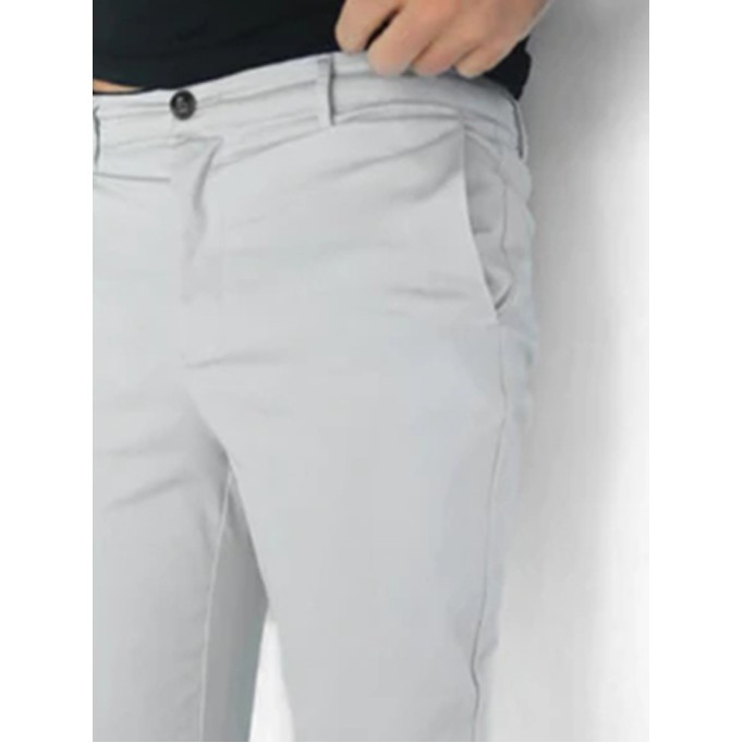 Grey Stretch Twill Men's Pants