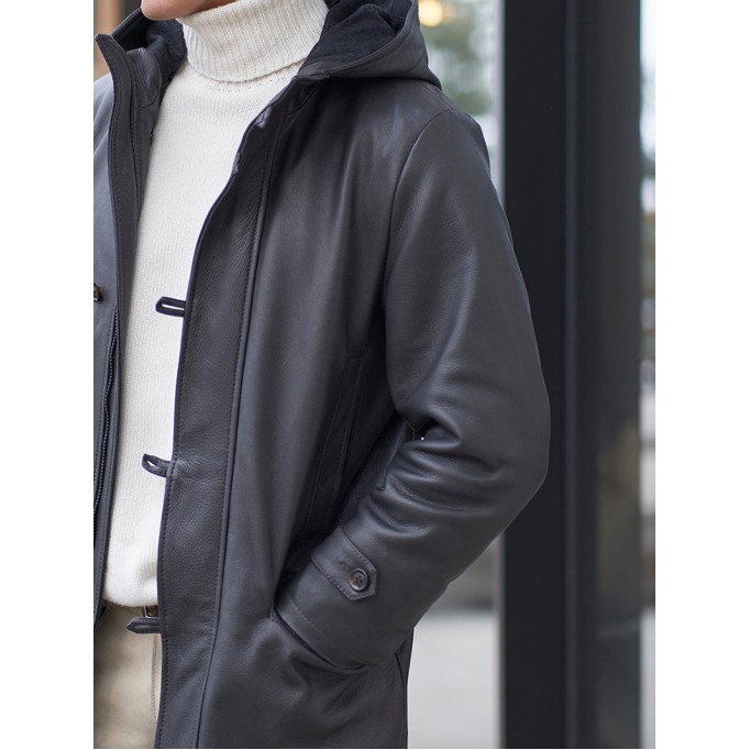 Men's Casual Oversized Coat Leather Jacket