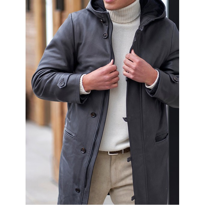 Men's Casual Oversized Coat Leather Jacket