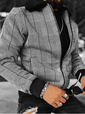 Men's Casual Oversized Plaid Coat Jacket