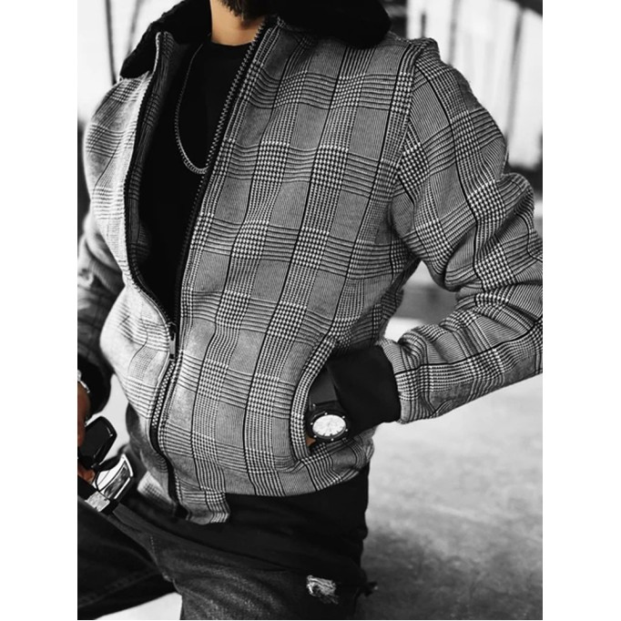 Men's Casual Oversized Plaid Coat Jacket