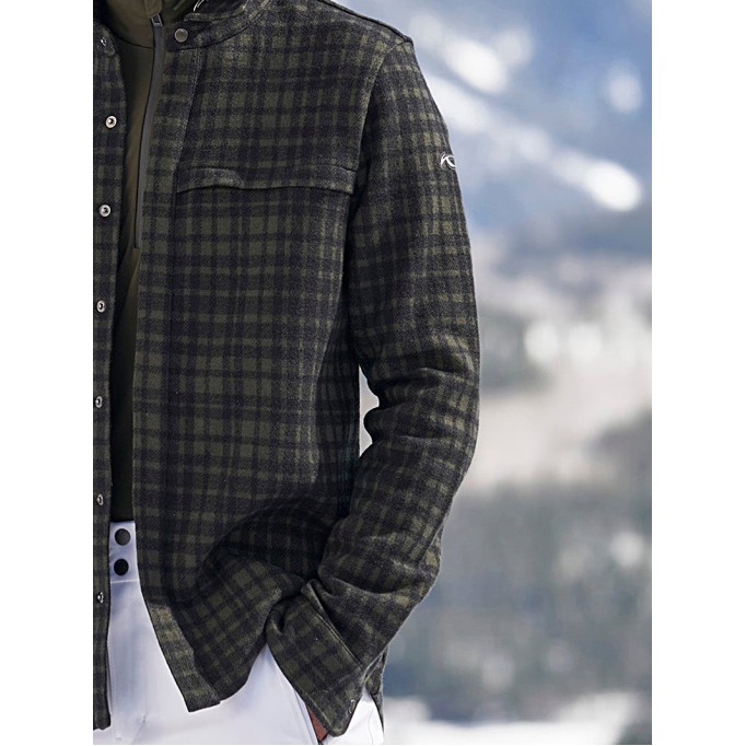 Men's Casual Oversized Plaid Coat Jacket