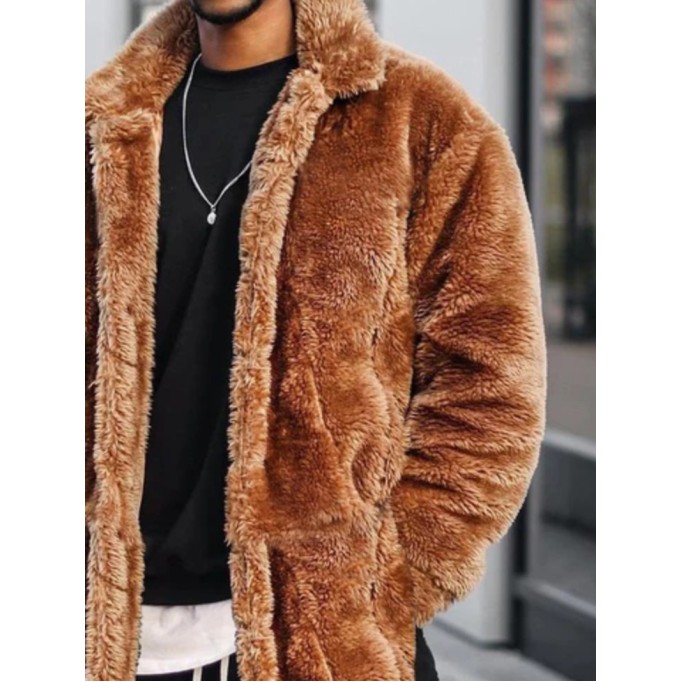 Men's Casual Oversized Plush Coat Jacket