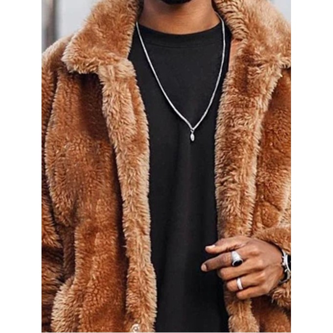 Men's Casual Oversized Plush Coat Jacket