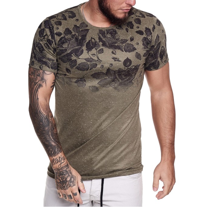 Men's casual pattern short sleeved T-shirt