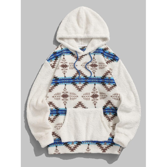 Men's Casual Retro Ethnic Aztec Print Hoodie