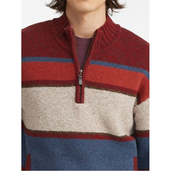 Men's Classic Half Zip Shredded Wool Sweater