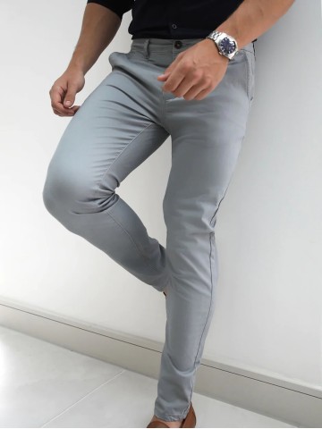 Men's Grey Stretch Twill Pants