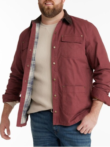 Men's lined canvas shirt jacket