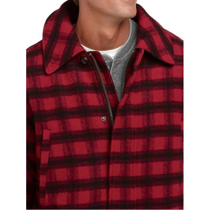 Men's red casual plaid jacket