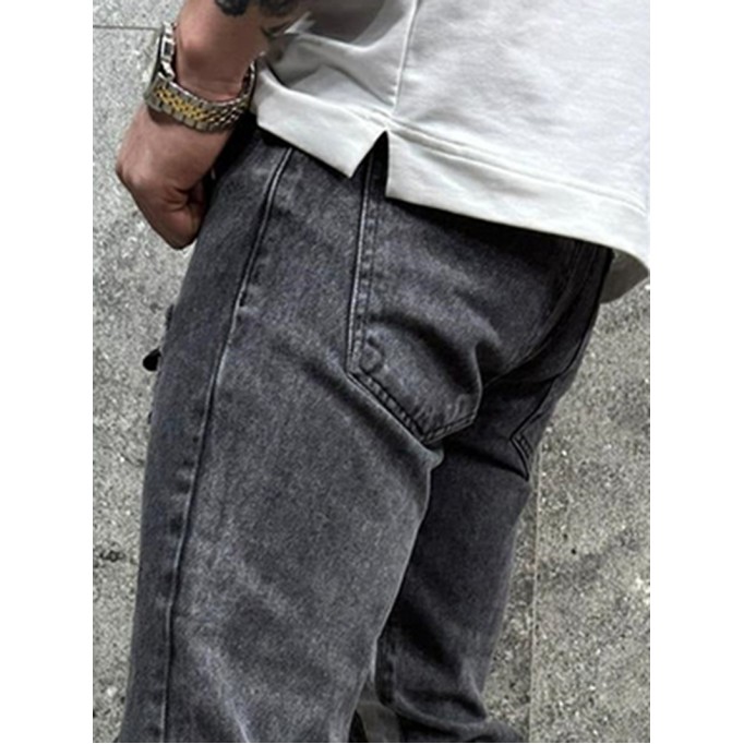 Men's street grey flare jeans