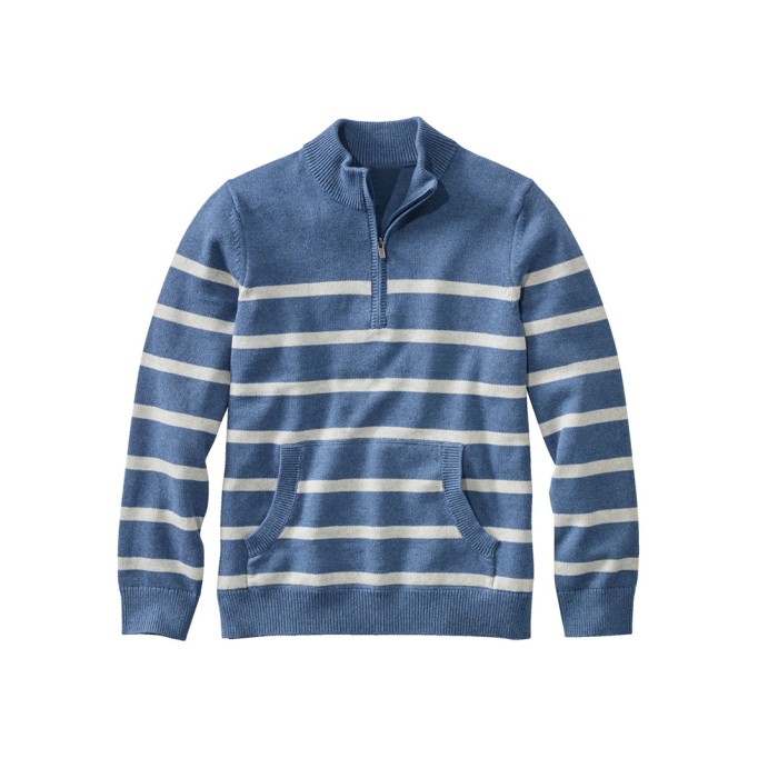Men's zippered soft cotton cashmere sweater