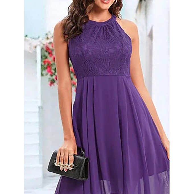 Purple lace elegant dress