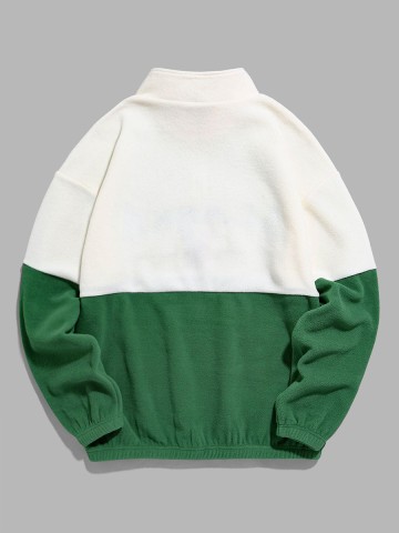 Quarter-zip embroidered sweatshirt