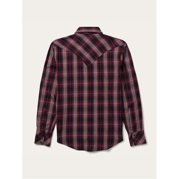 Red Marl Plaid Western Shirt