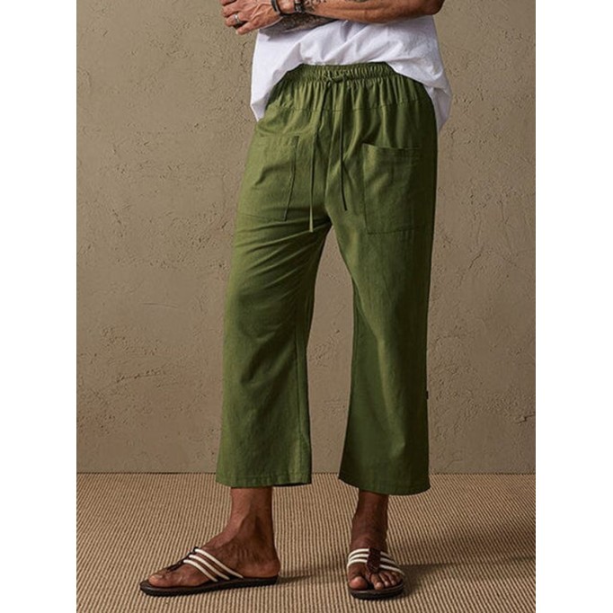Stylish Linen Capri Pants - Comfortable & Versatile