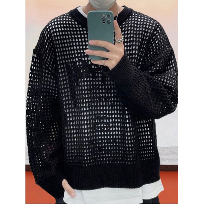 Stylish Mesh Hollow-Out Sweater