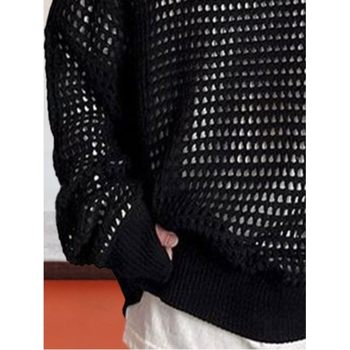 Stylish Mesh Hollow-Out Sweater