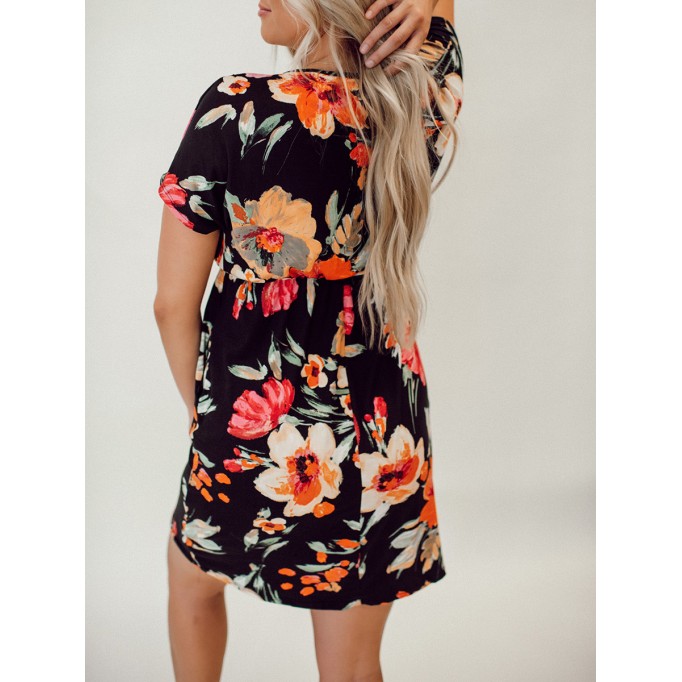 Tropical floral pattern dress