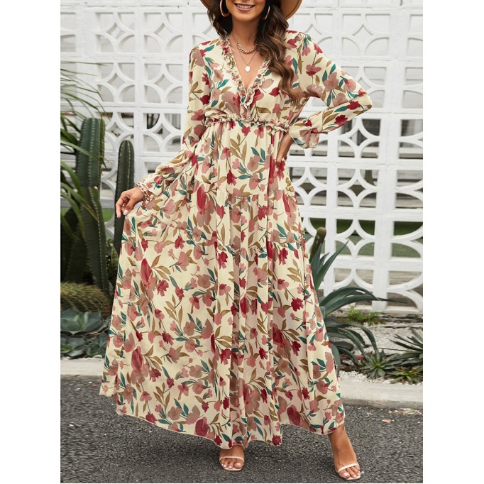 Ruffle Layered Maxi Dress