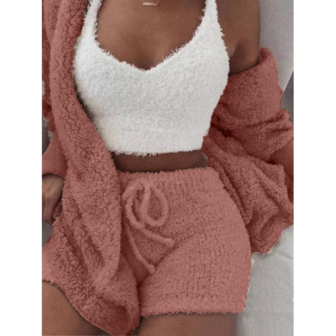 Winter Plush Loungewear Casual 3 Piece Set