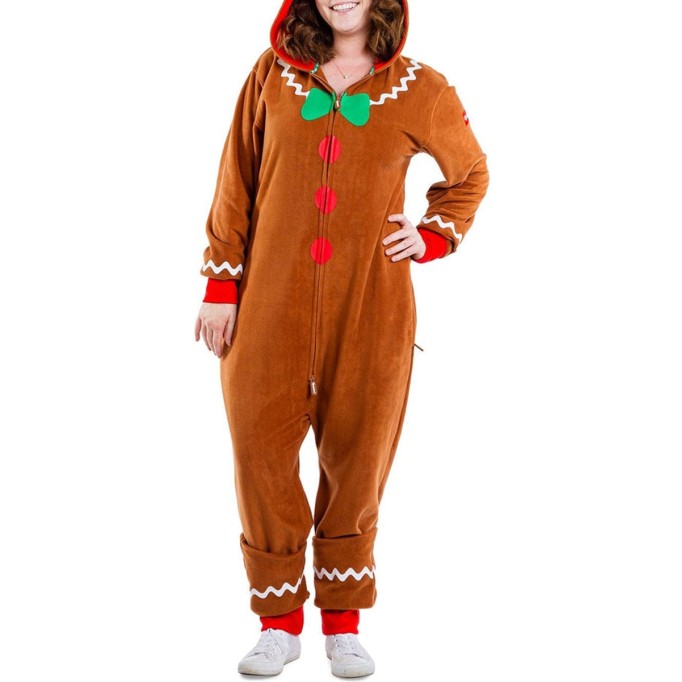 Women's Christmas Contrast Zip Jumpsuit