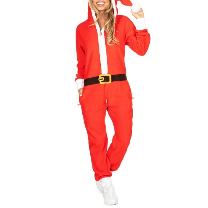 Women's Christmas Hooded Jumpsuit