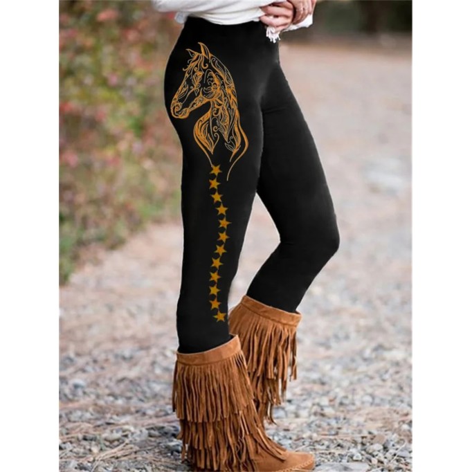 Women'S Horse Lover Cozy Print Leggings