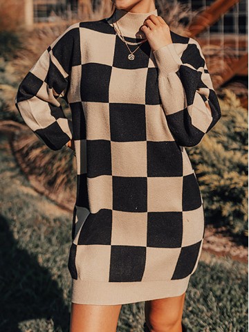 Women's Plaid Sweater Dress