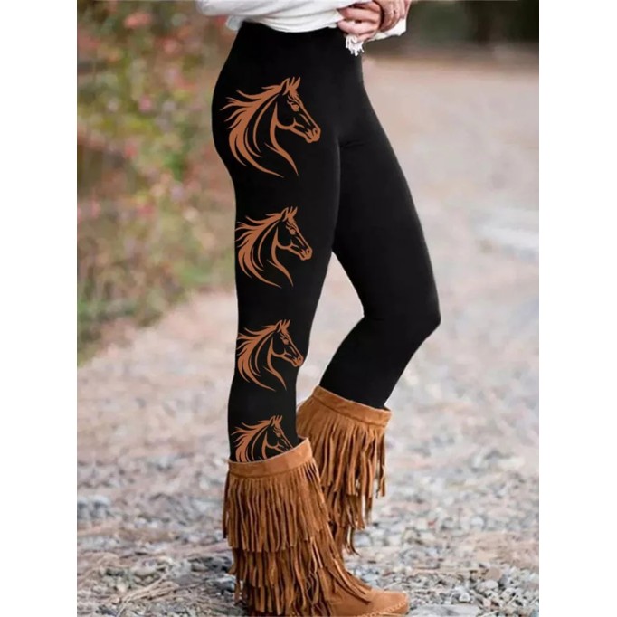 Women's Western Horse Print Leggings