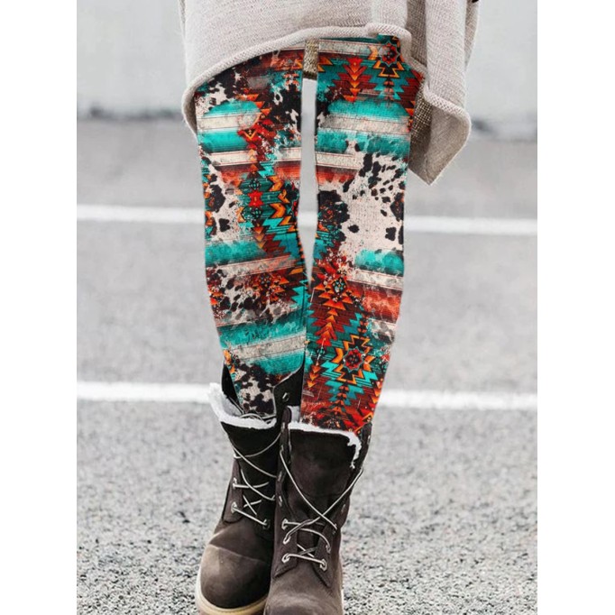 Women's Western Retro Print Leggings